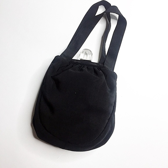 VINTAGE Black Faille Evening Bag - Picture 2 of 8